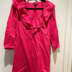 Who What Wear Pink Ruffled Bib Collar Tunic
